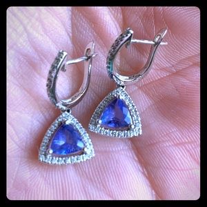 Tanzanite and diamond earrings